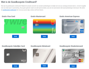 goedkoopste creditcard
